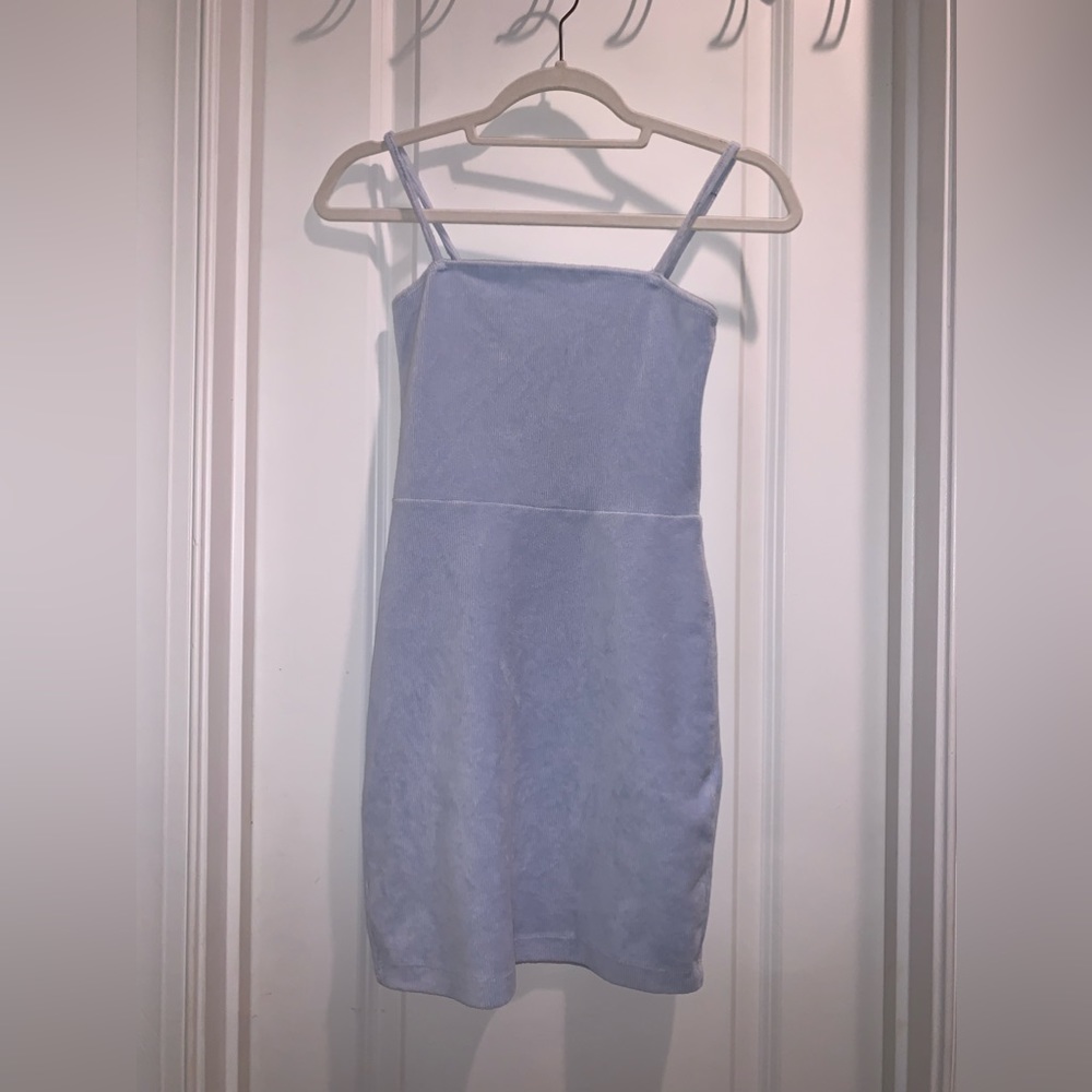 Soft baby blue body con dress